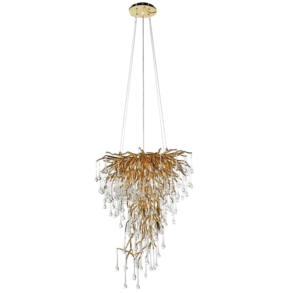 Twiggy 13Lt Oxid Gold Droplet Chandelier