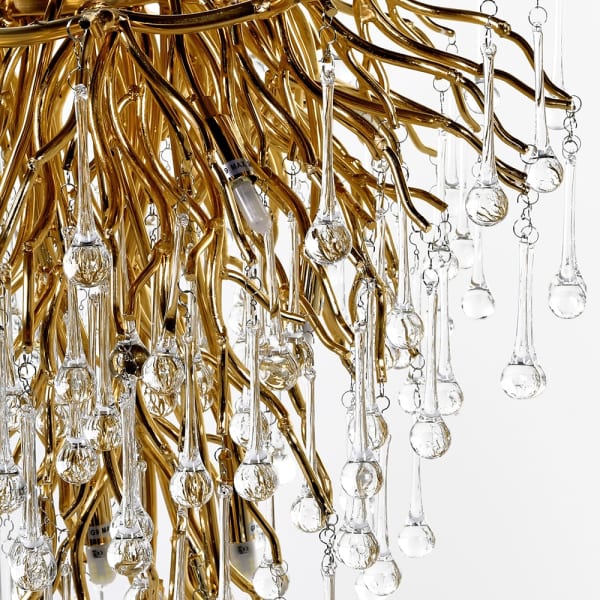 Twiggy 13Lt Oxid Gold Droplet Chandelier