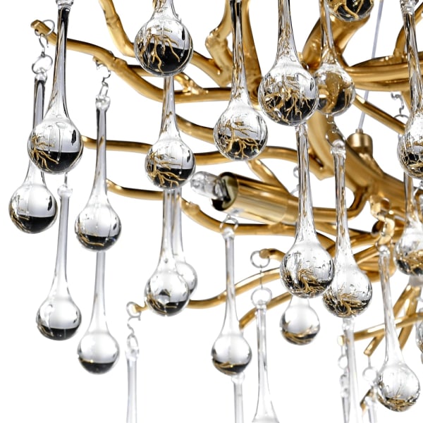 Twiggy 6Lt Oxid Gold Droplet Chandelier