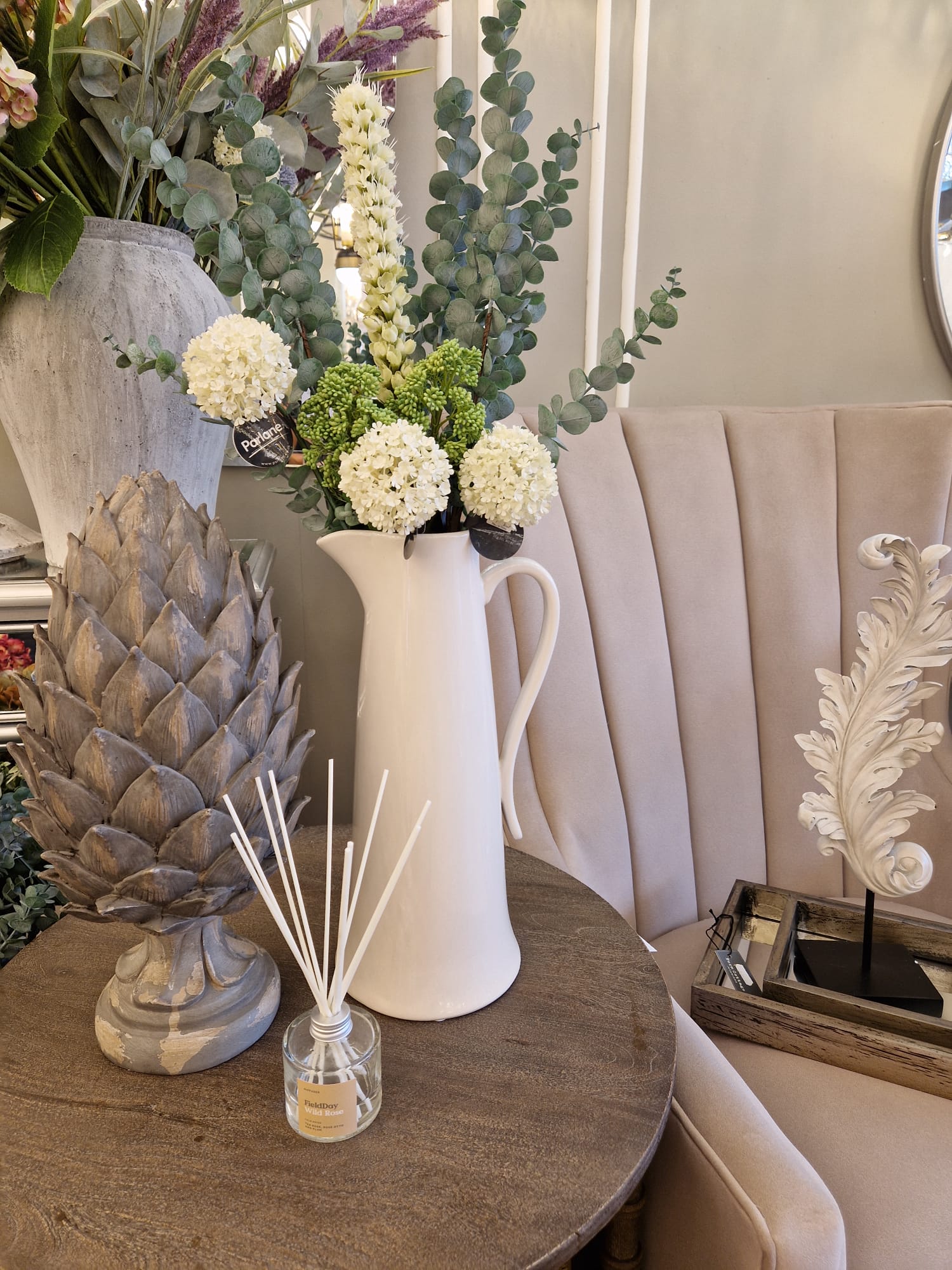 Tall Ivory Jug with Handle