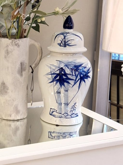 Blue Leaf Design Temple Jar - Large - Cusack Lighting