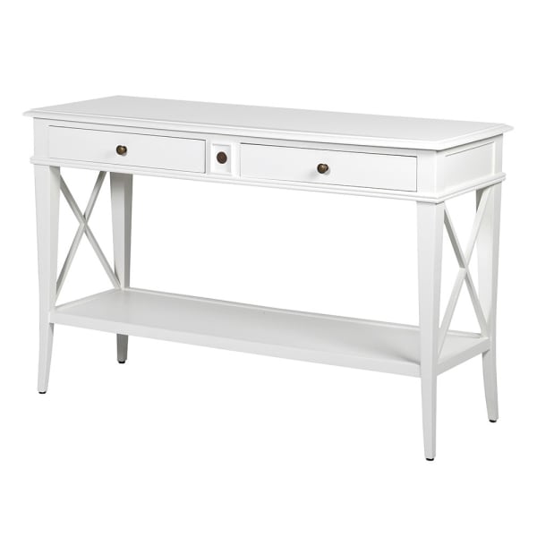 Chrissy White Cross Console Table