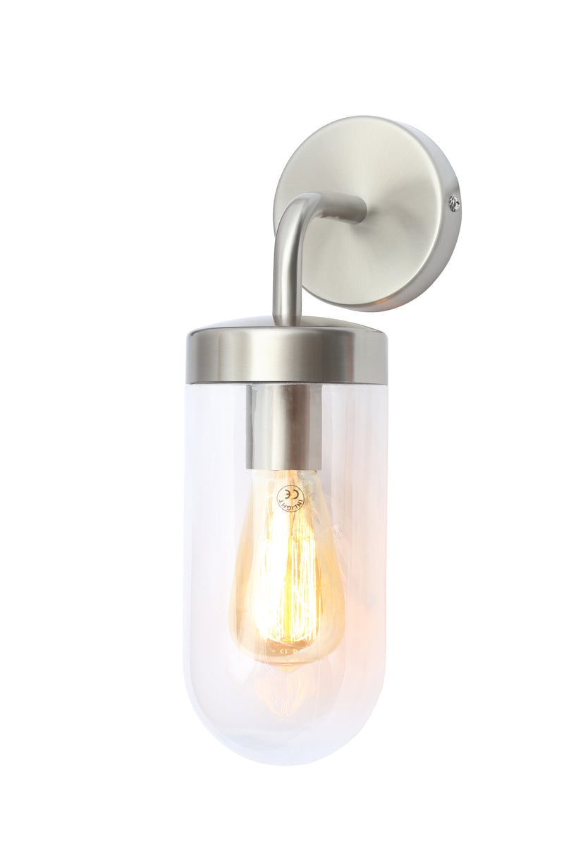 Kew Curved Arm E27 Wall Light Ivory/Dove Grey/Light Mint/Pale Blue/Polished Chrome/satin chrome