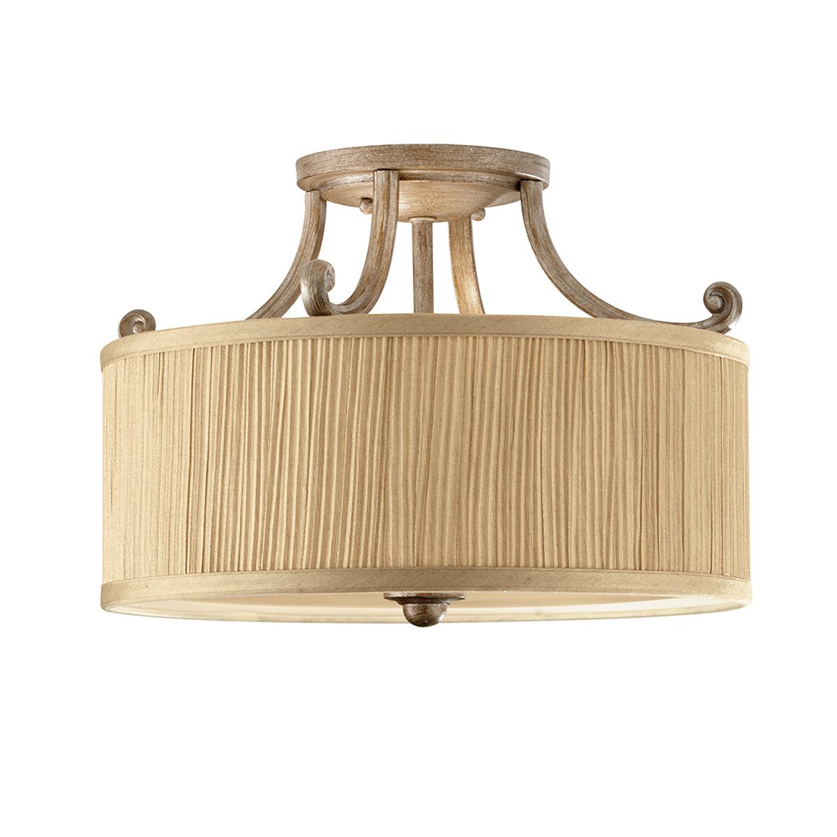 Abbey 3L Semi Flush Ceiling Light - Silver Sand Finish