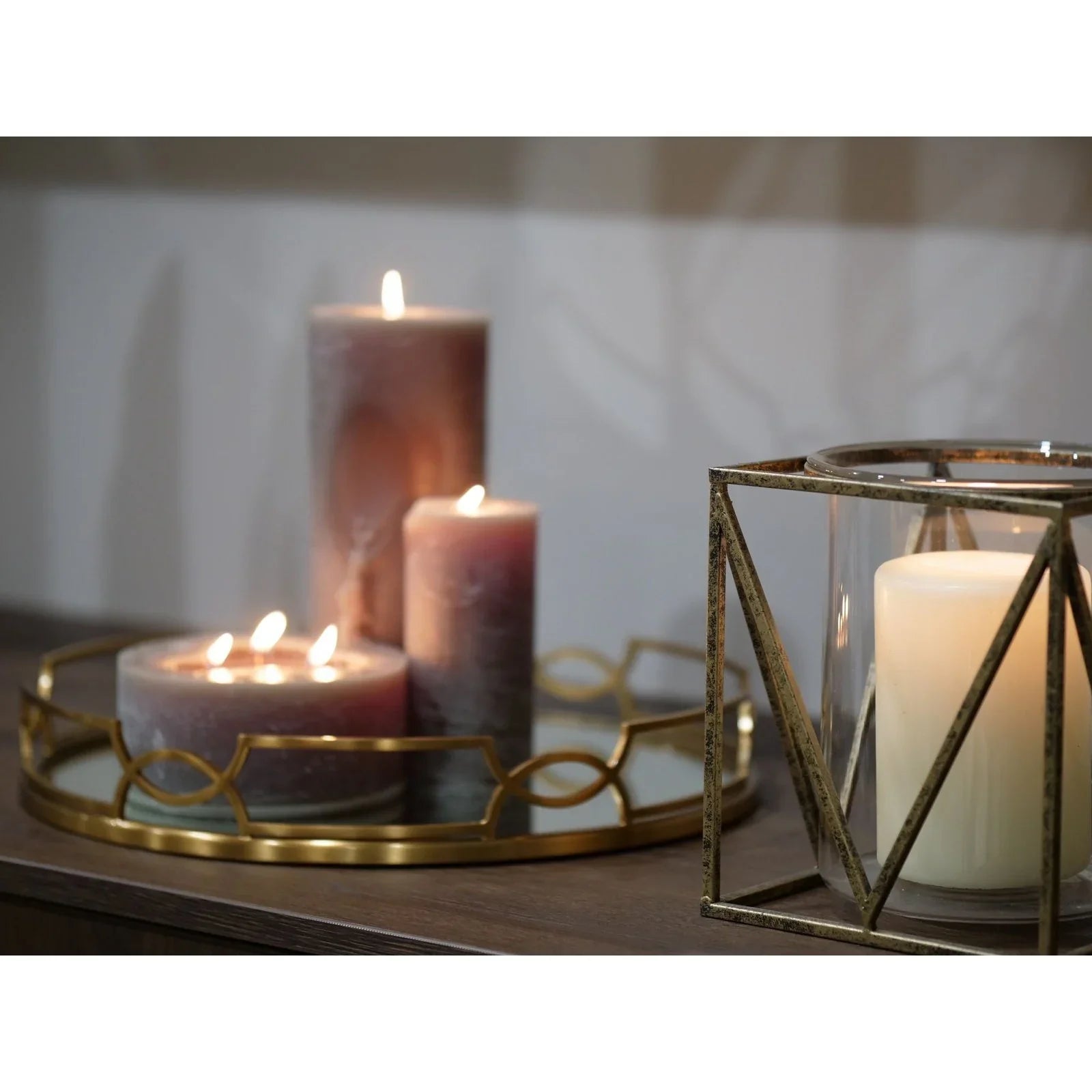 Solomon Small/Large Candle Holder - Antique Gold Finish