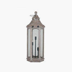 Adaline Grey Antique Wood Lantern Table Lamp