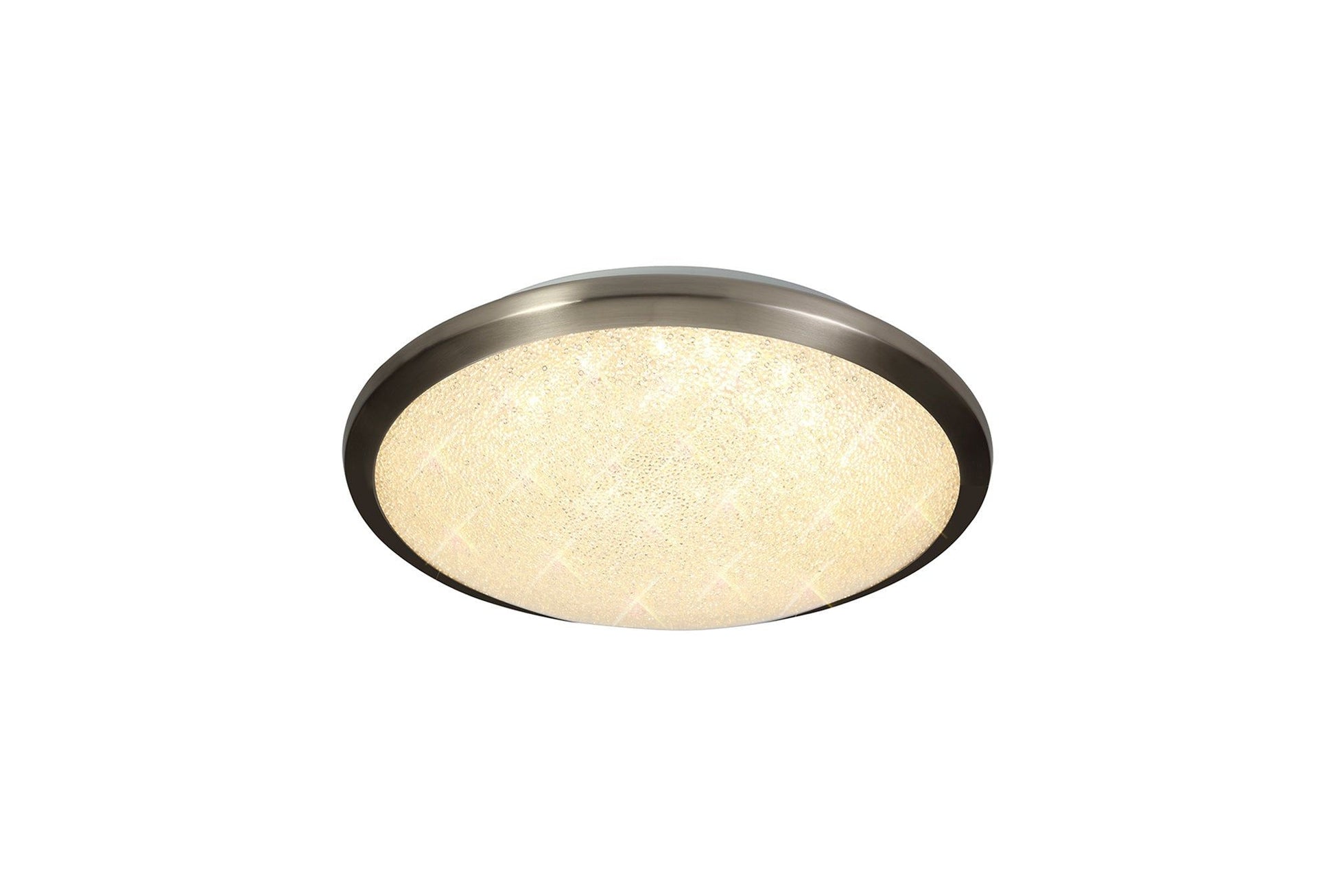 Agile Ceiling, 30cm 1 x 12W LED, 3000K, 750lm, IP44, Satin Nickel/Crystaline, 3yrs Warranty