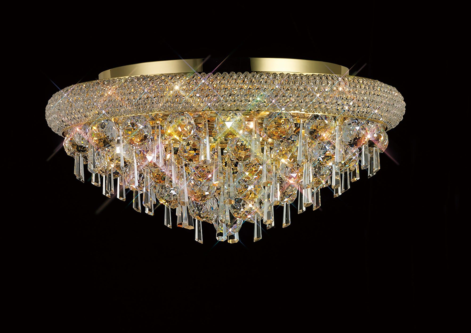 Alexandra Ceiling 6/7/9/16/18 Light E14 Gold/Polished Chrome - Cusack Lighting
