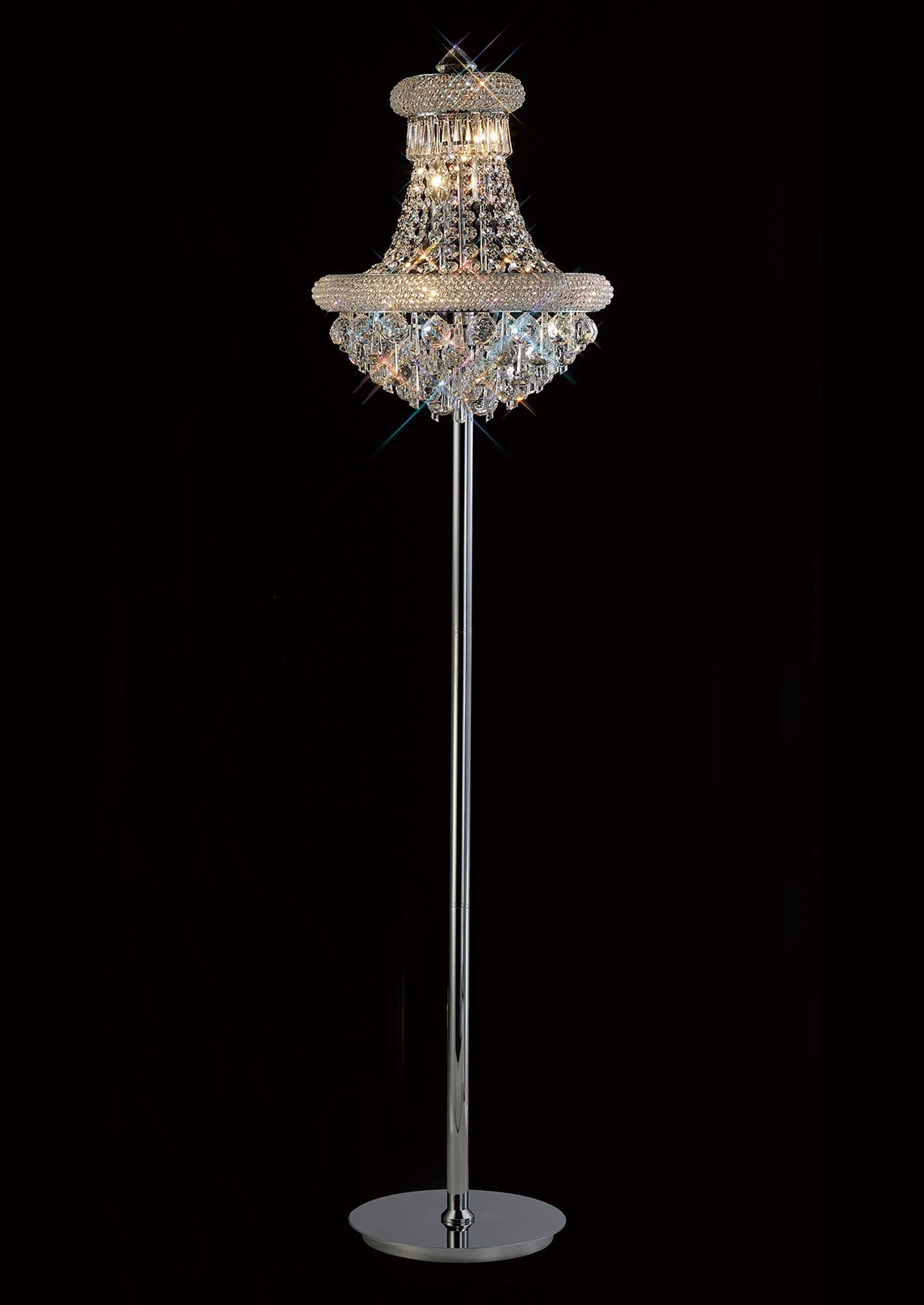 Alexandra Floor Lamp 6 Light E14 Gold/Polished Chrome - Cusack Lighting