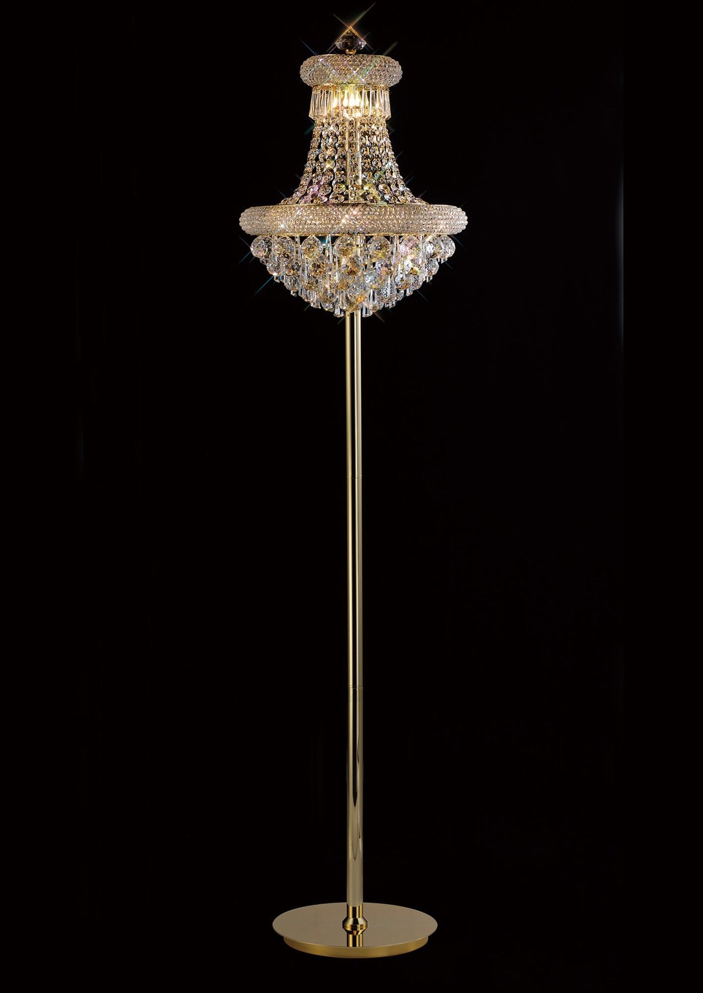 Alexandra Floor Lamp 6 Light E14 Gold/Polished Chrome - Cusack Lighting