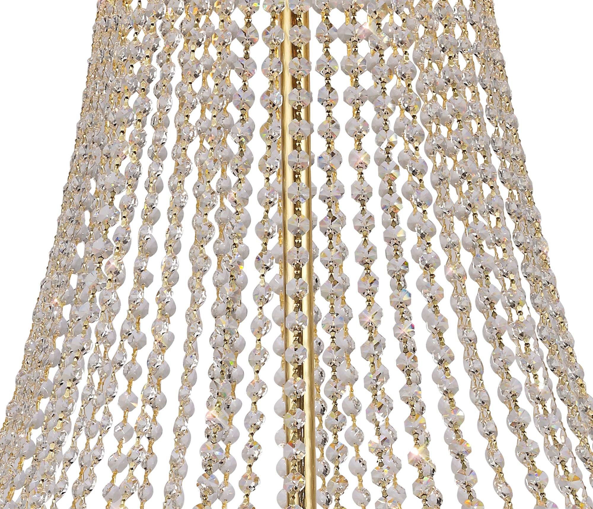 Alexandra Pendant 20 Light E14 Gold/Crystal - Cusack Lighting