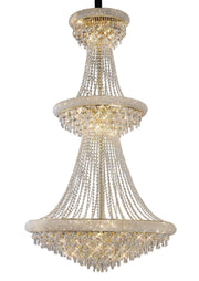 Alexandra Pendant 3 Tier 29 Light E14 Gold/Polished Chrome - Cusack Lighting