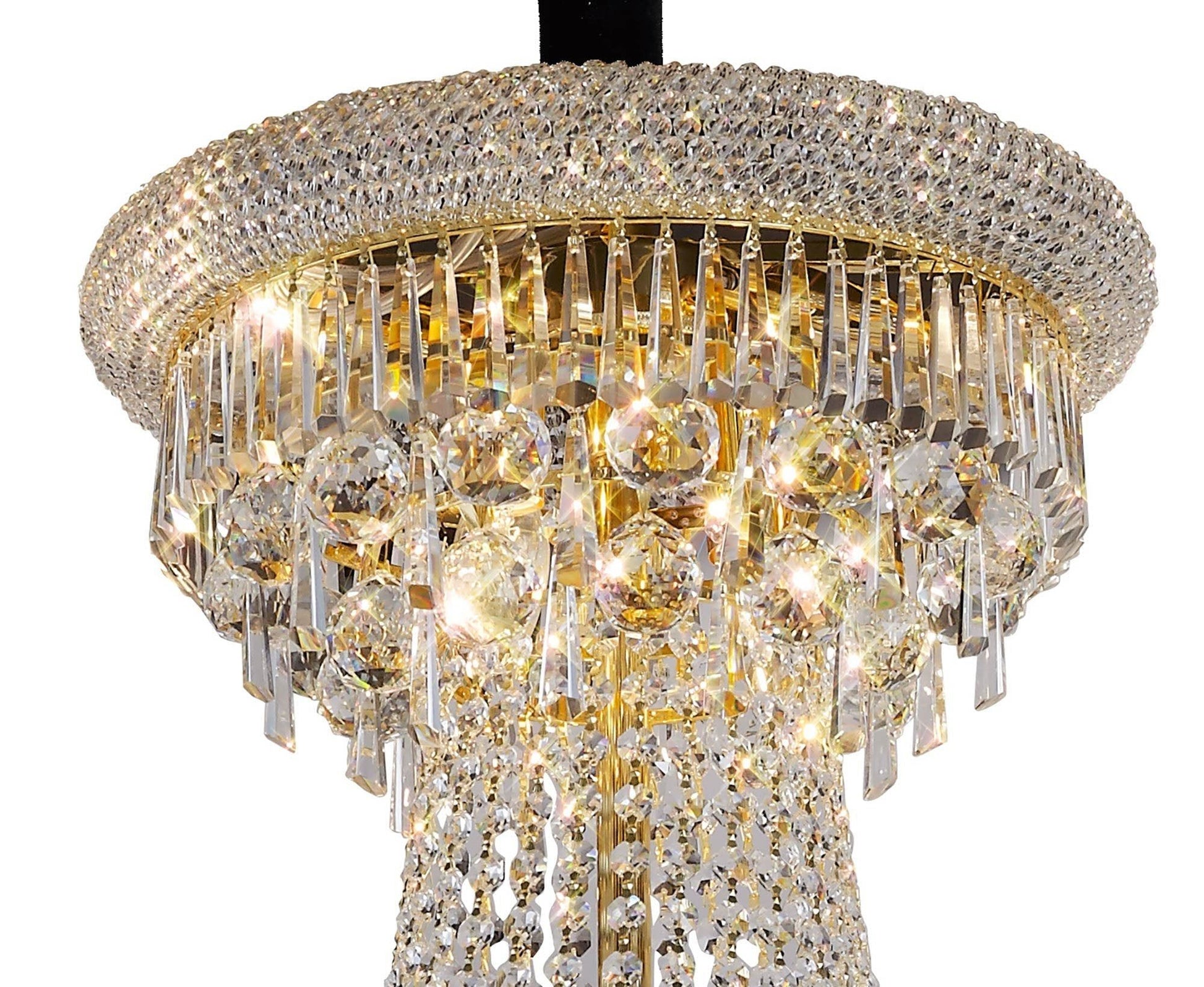 Alexandra Pendant 3 Tier 29 Light E14 Gold/Polished Chrome - Cusack Lighting