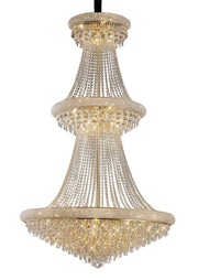 Alexandra Pendant 3 Tier 37 Light E14 Gold/Polished Chrome - Cusack Lighting