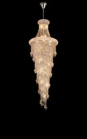 Alexandra Pendant 4 Tier 25 Light E14 Gold/Polished Chrome - Cusack Lighting