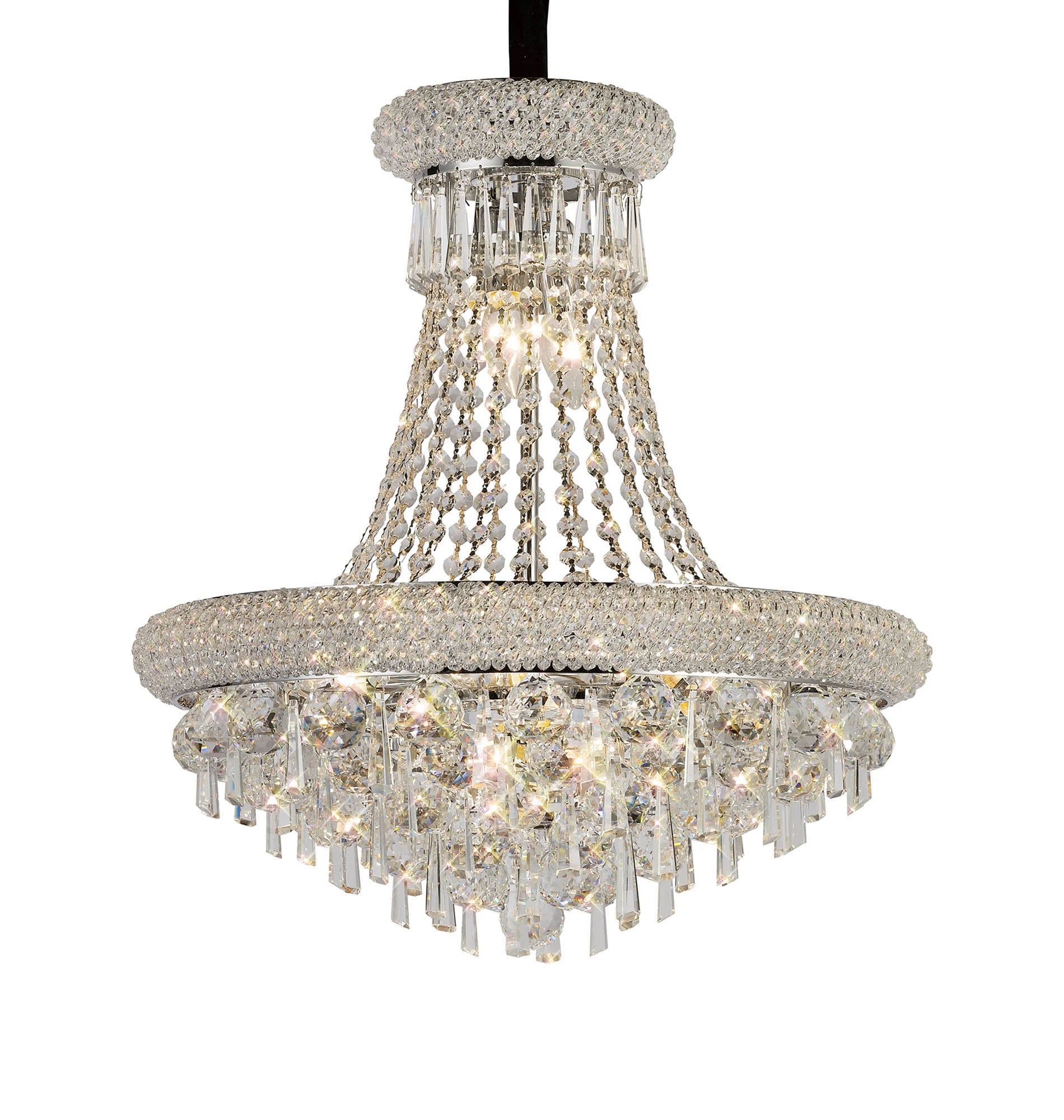 Alexandra Pendant 9 Light E14 Gold/Polished Chrome - Cusack Lighting