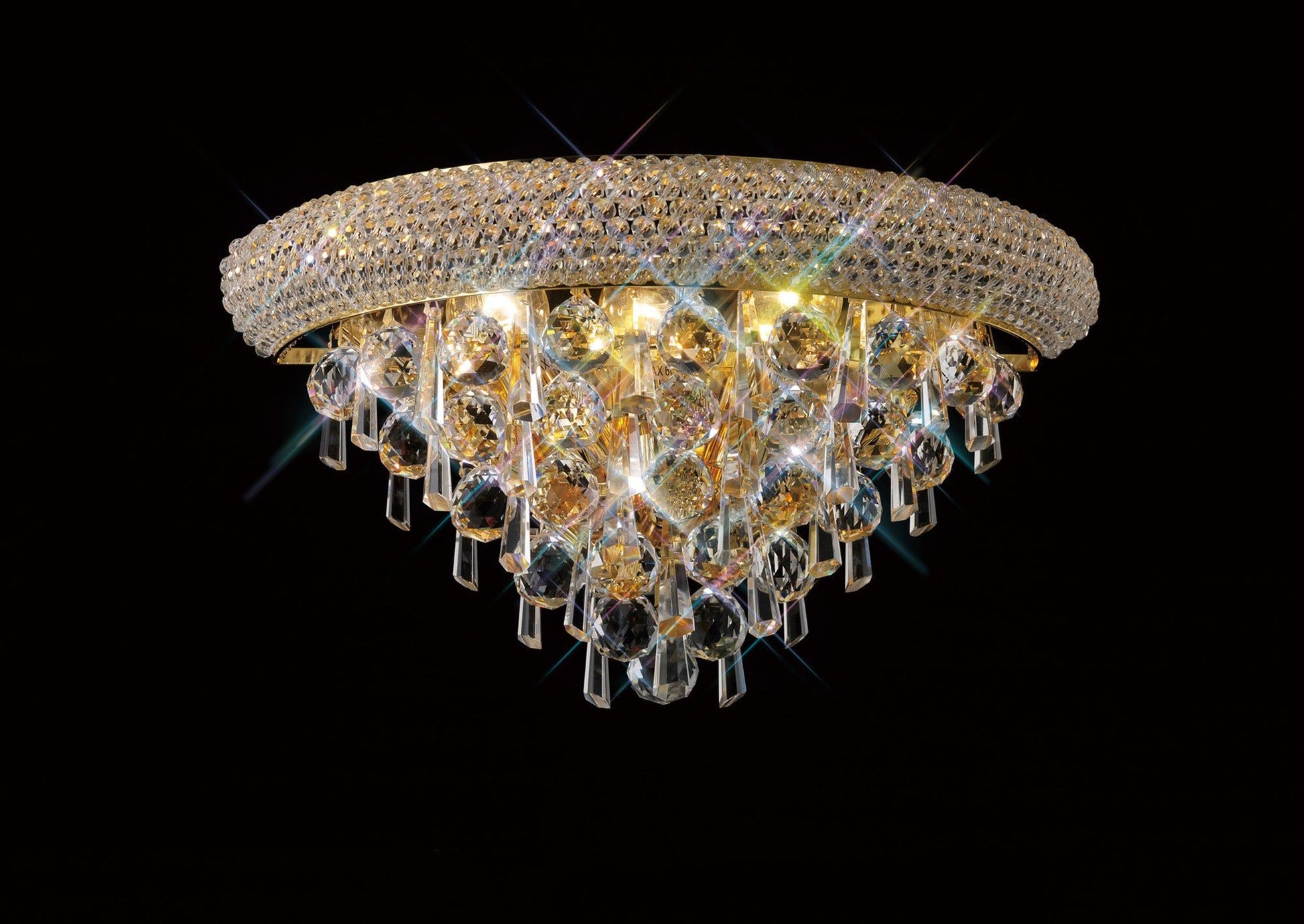 Alexandra Wall Lamp Medium 3 Light E14 Gold/Polished Chrome - Cusack Lighting