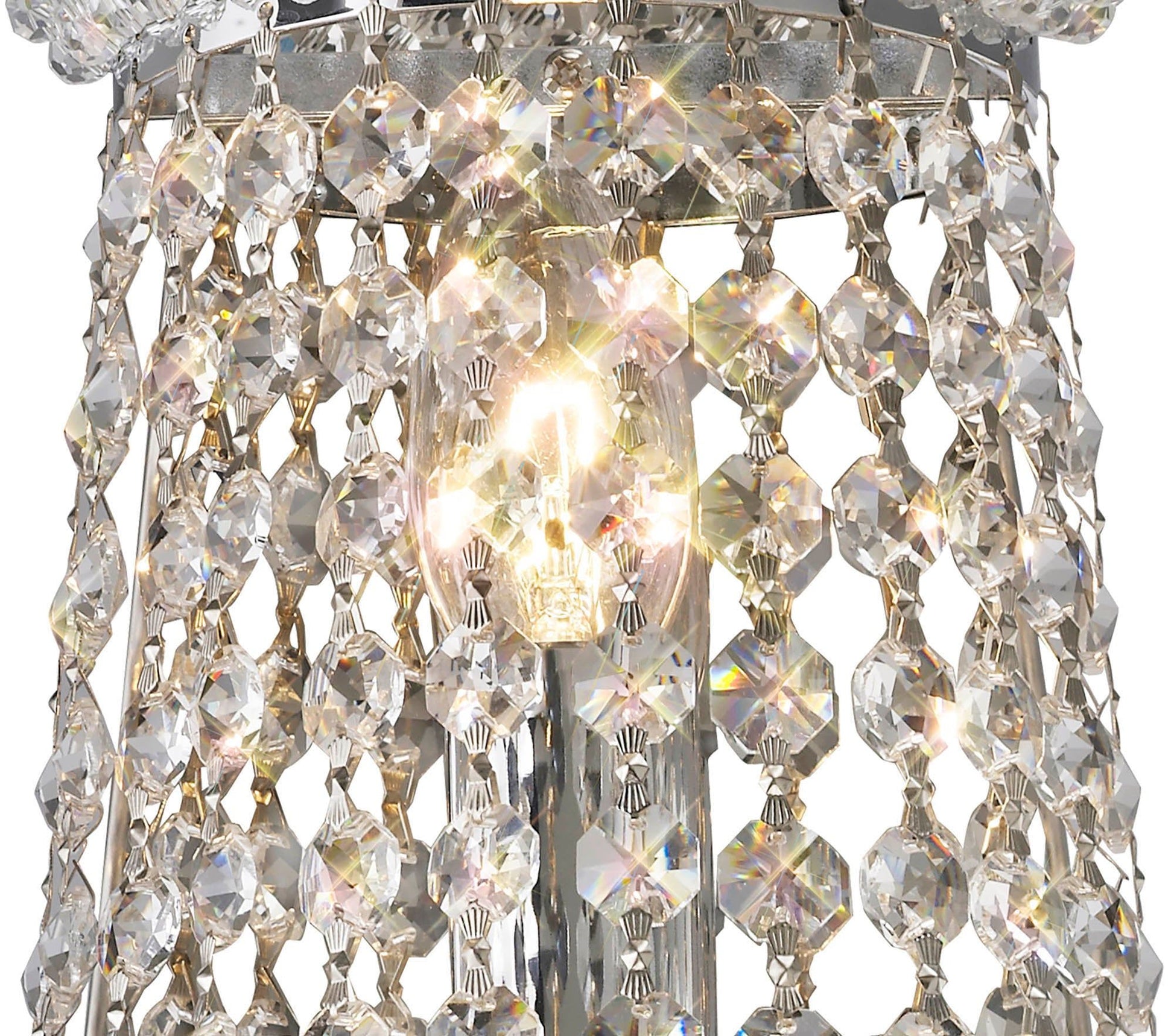 Alexandra Wall Lamp Tall 3 Light E14 - Gold/Polished Chrome - Cusack Lighting