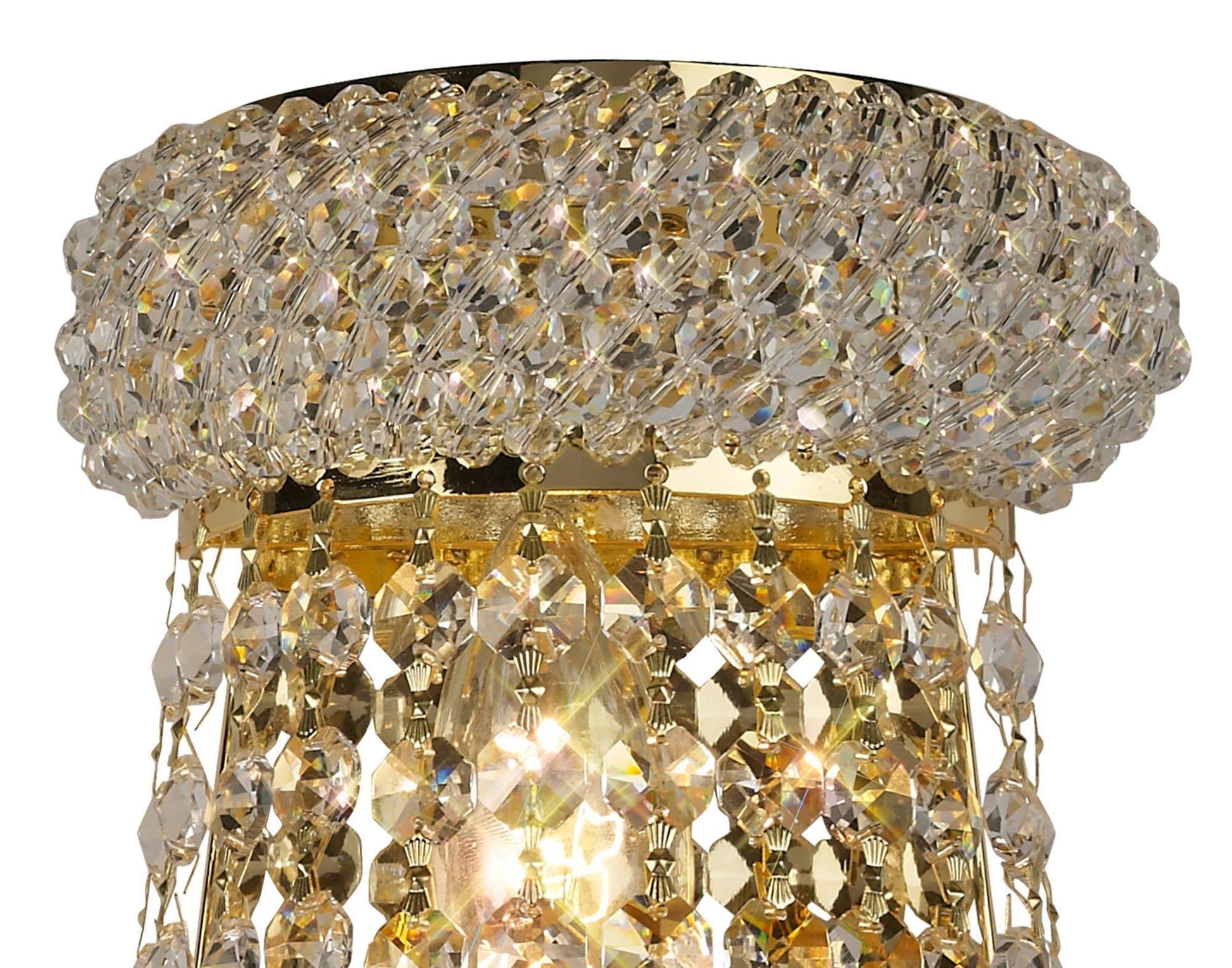Alexandra Wall Lamp Tall 3 Light E14 - Gold/Polished Chrome - Cusack Lighting
