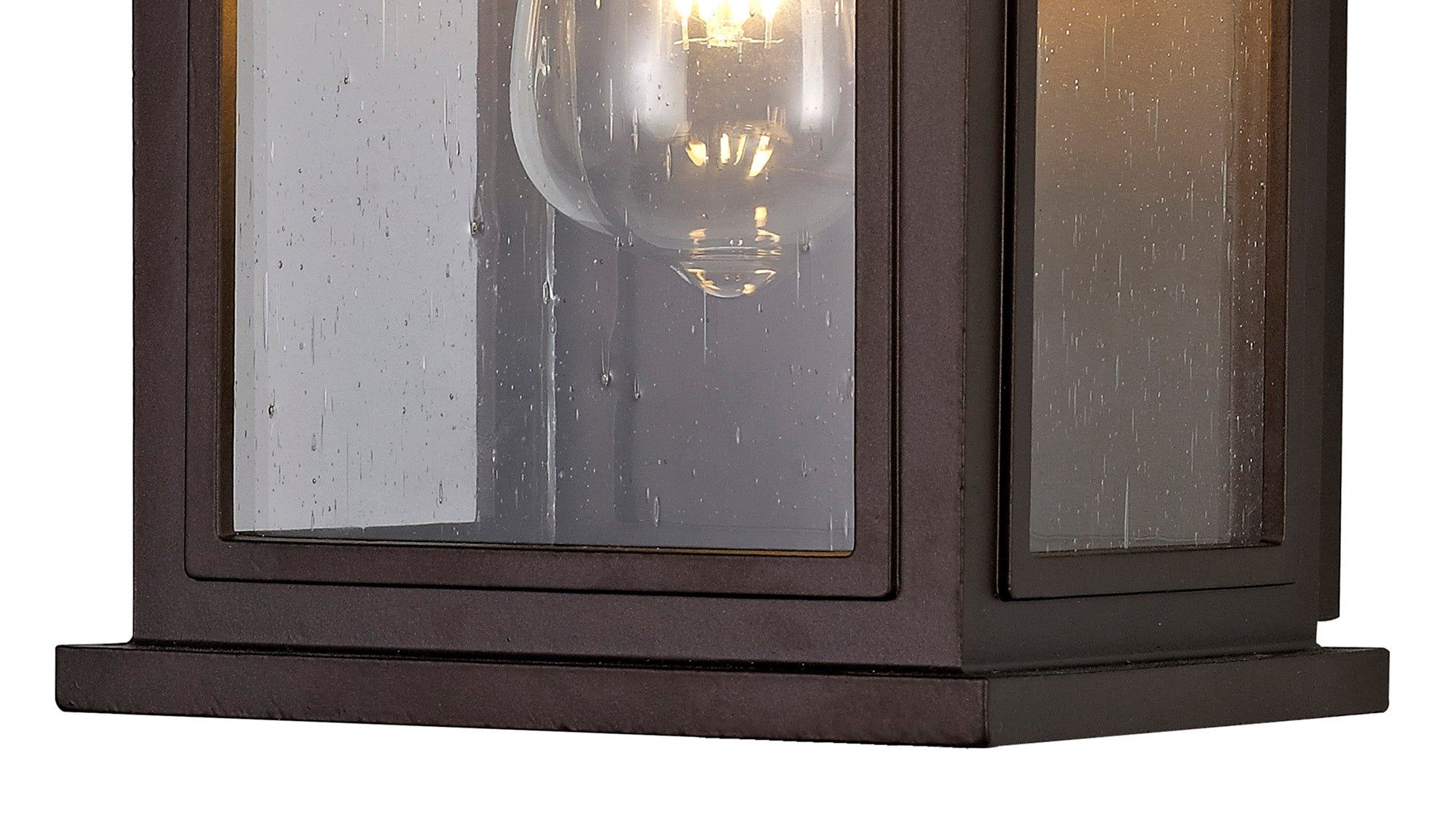 Alicante Outdoor Flush Wall Lamp, 1 x E27, IP54, Antique Bronze & Clear, 2yrs Warranty