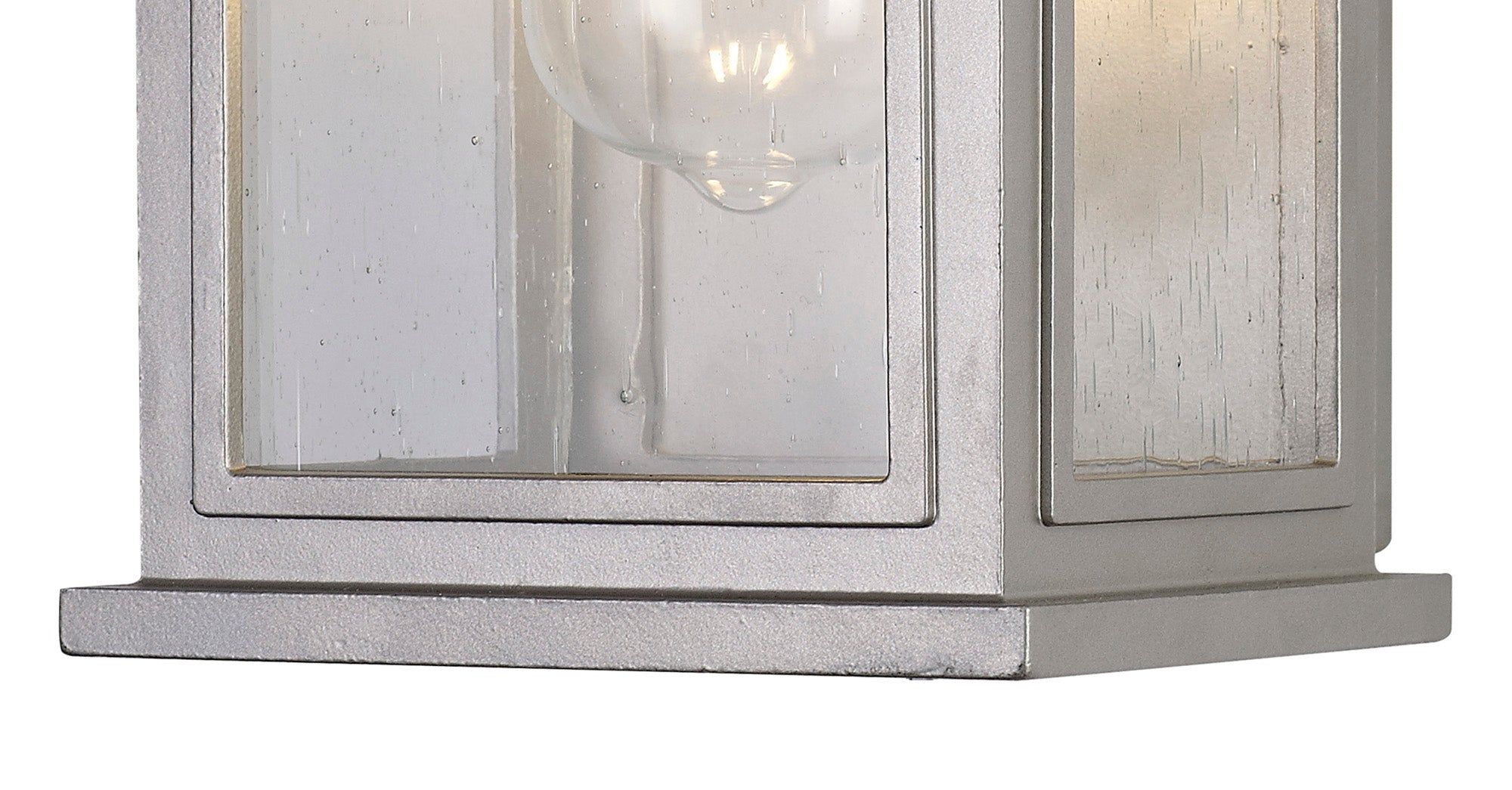 Alicante Outdoor Flush Wall Lamp, 1 x E27, IP54, Silver Grey & Clear, 2yrs Warranty