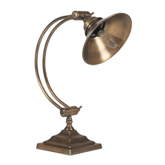 Antique Brass Metal Arched Arm Task Table Lamp - Cusack Lighting
