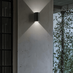 Apollo Indoor Single Wall Light- White/Black Finish - Cusack Lighting