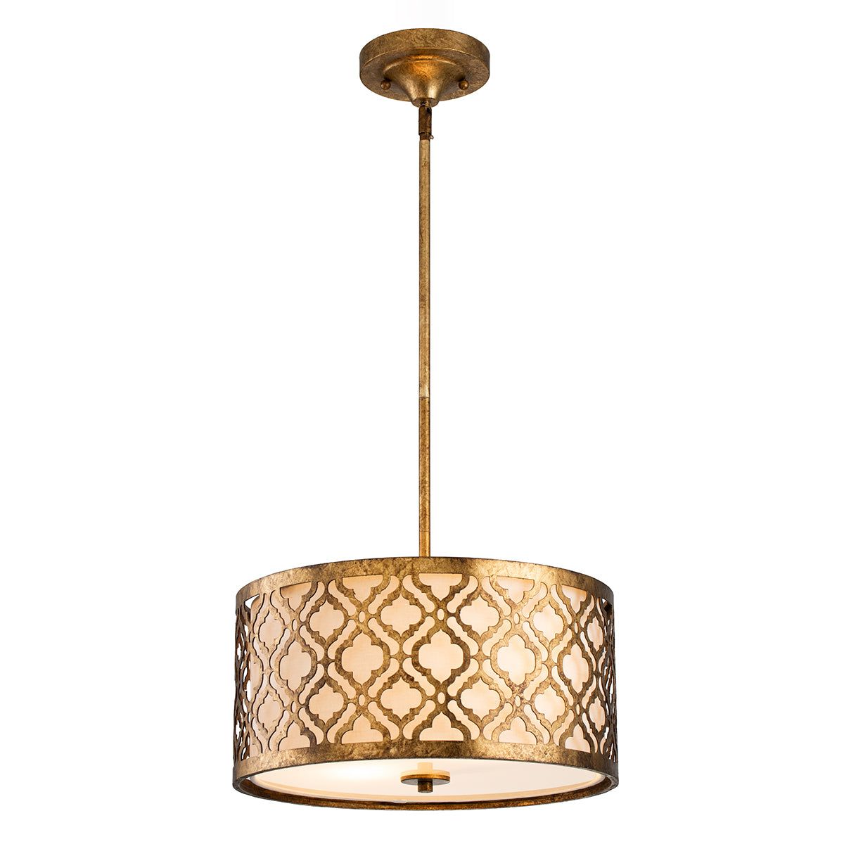 Arabella 2L Pendant Ceiling Light - Distressed Gold Finish