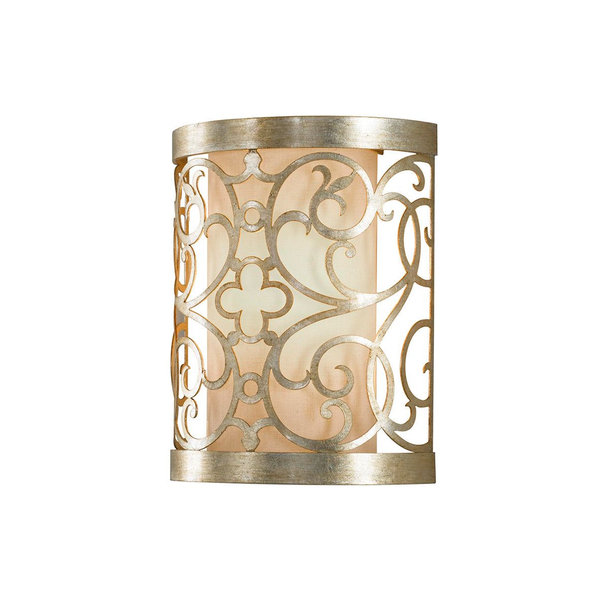 Arabesque 1L Wall Light - Silver Leaf Patina Finish