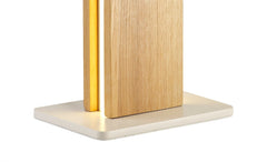 Aries Table Lamp, 2 x 6W LED, 3000K, 450lm, Oak & Sand White, 3yrs Warranty IP20