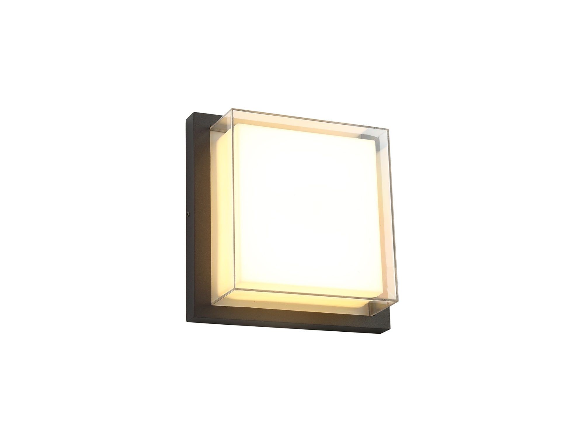 Arlene Outdoor Wall Lamp, 1 x 16W LED, 3000K, 1135lm, IP65, Anthracite & Opal, 3yrs Warranty