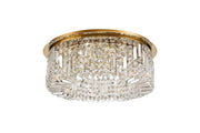 Ashby 65cm Round Flush Chandelier, 8 Light E14, Gold/Crystal