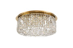 Ashby 65cm Round Flush Chandelier, 8 Light E14, Gold/Crystal