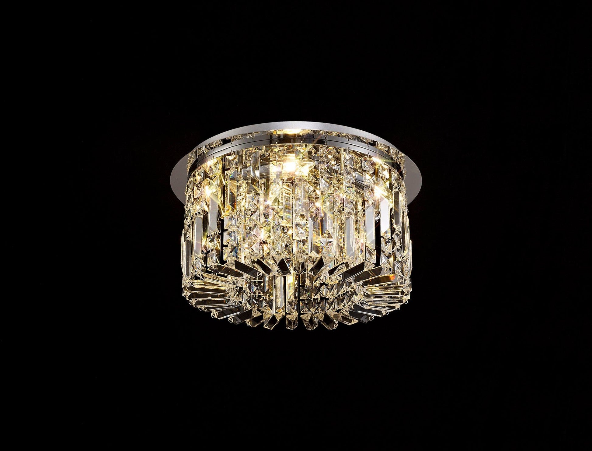 Ashby 45cm Round Flush Chandelier, 5 Light E14, Polished Chrome/Crystal