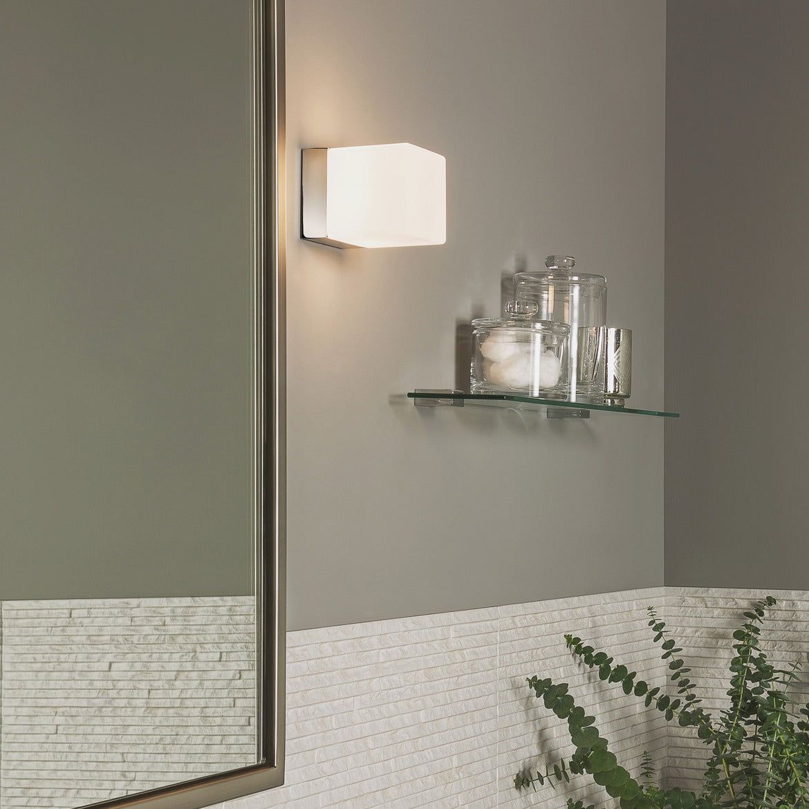 ASTRO | Cube Bathroom Wall Light - Polished Chrome Finish