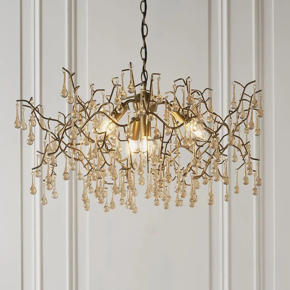 Athena 4L Centre Ceiling Light - Aged Gold & Champagne Finish IP20