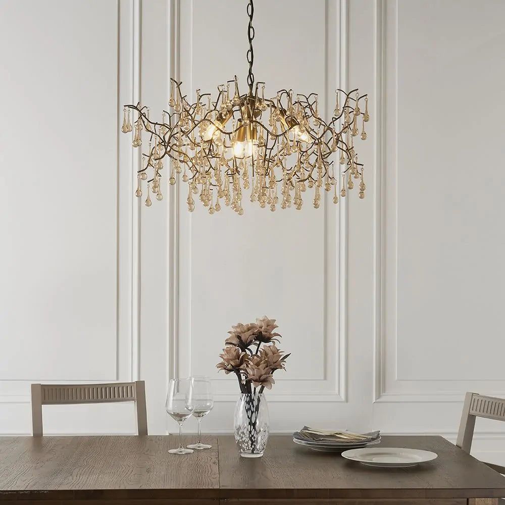 Athena 4L Centre Ceiling Light - Aged Gold & Champagne Finish IP20