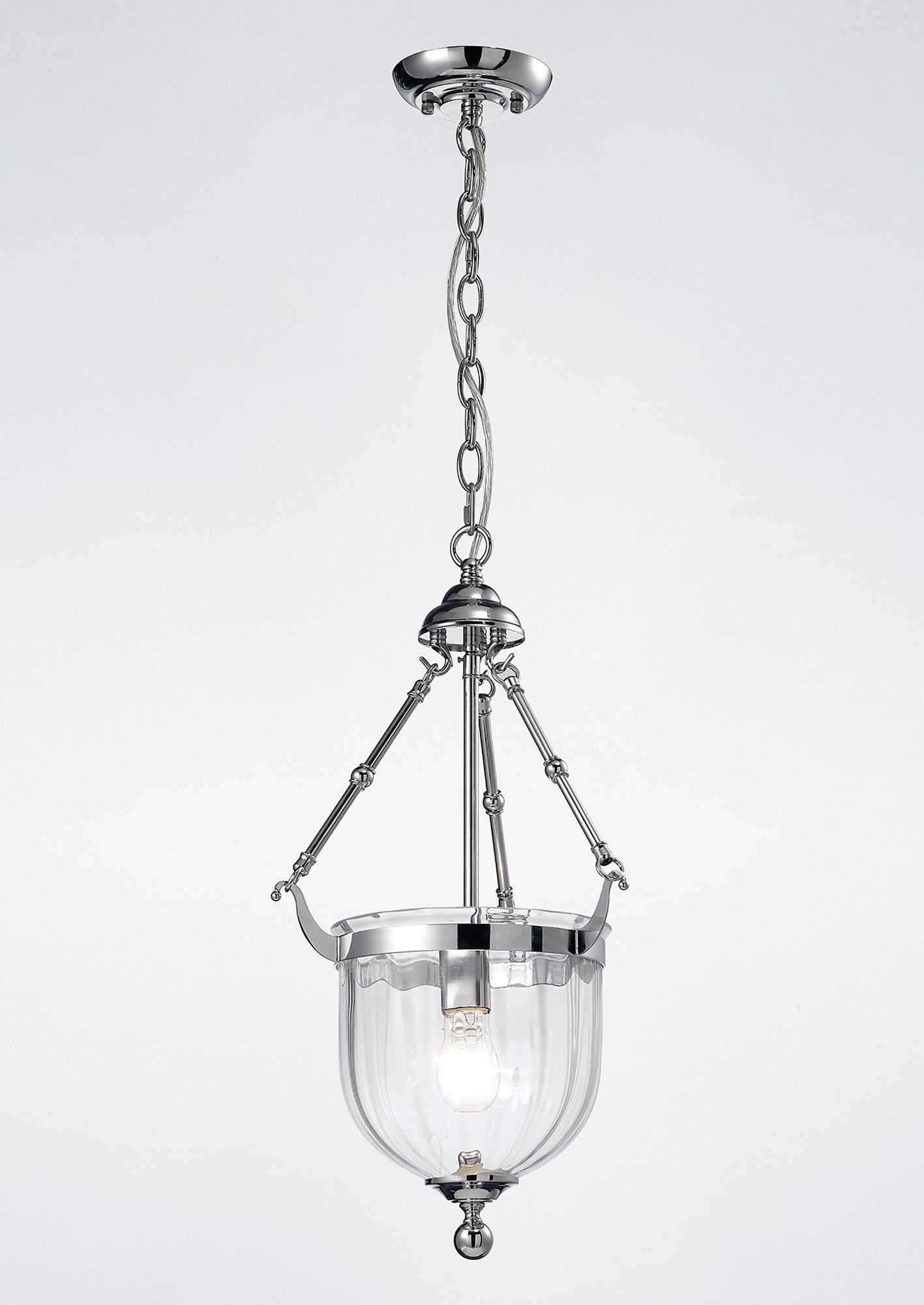 Aubrey Pendant 1 Light E27 Polished Chrome/Glass