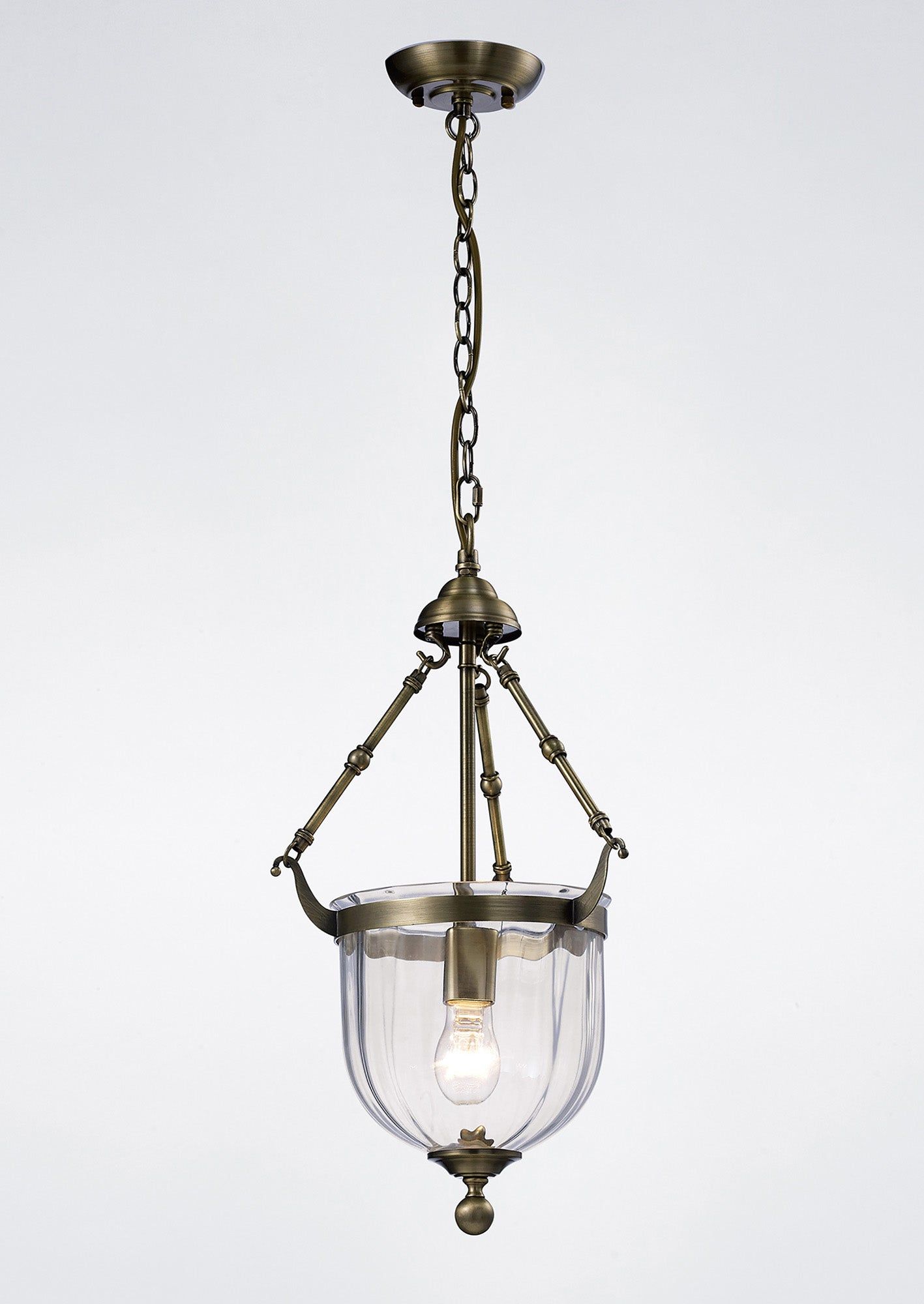 Aubrey Pendant 1/3 Light Polished Chrome/Antique Brass-Finish