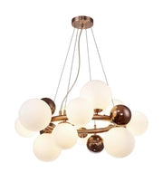 Austin Circular Centre Ceiling Light, 12Lt x G9, Copper & Opal Glass IP20