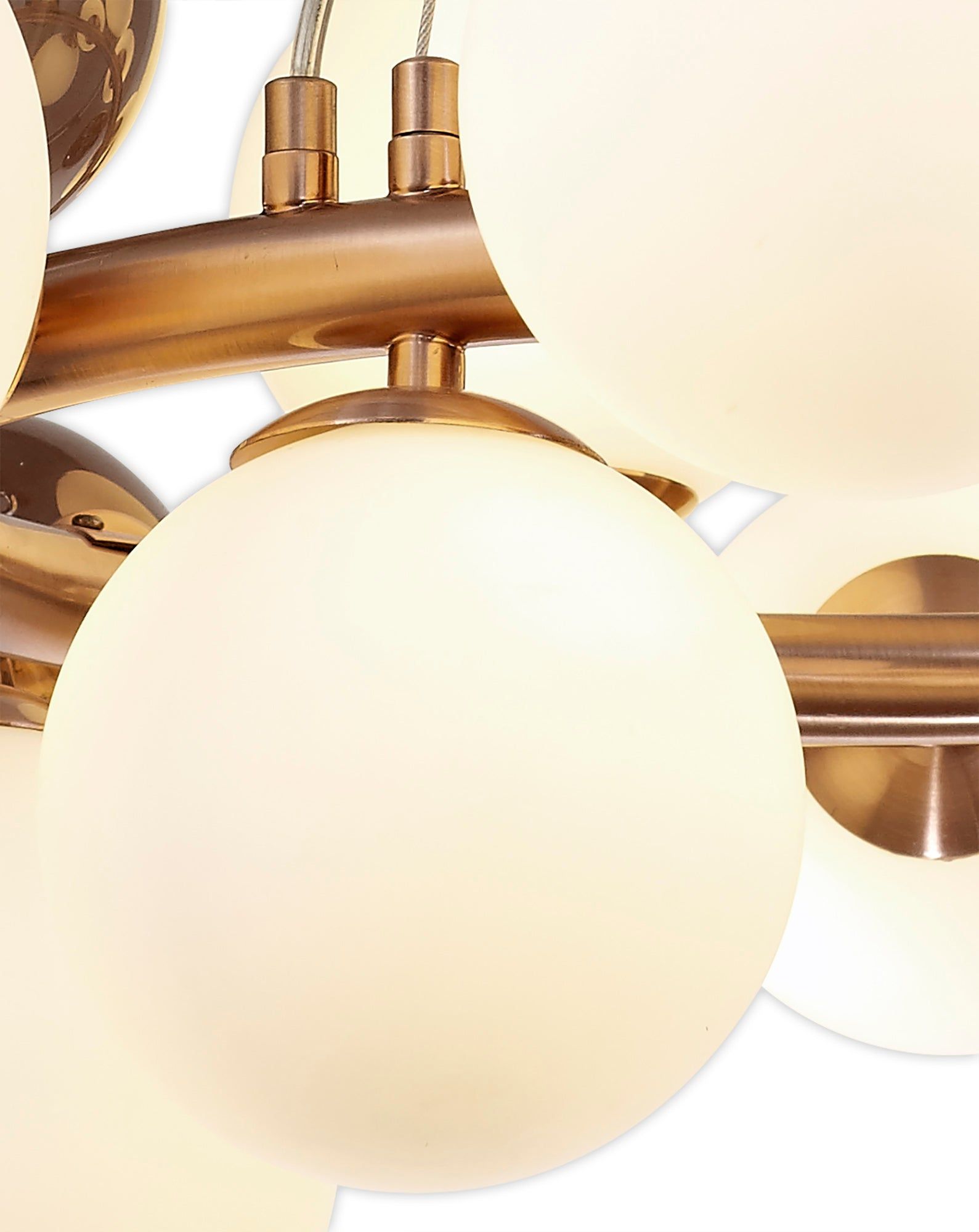 Austin Circular Centre Ceiling Light, 12Lt x G9, Copper & Opal Glass IP20