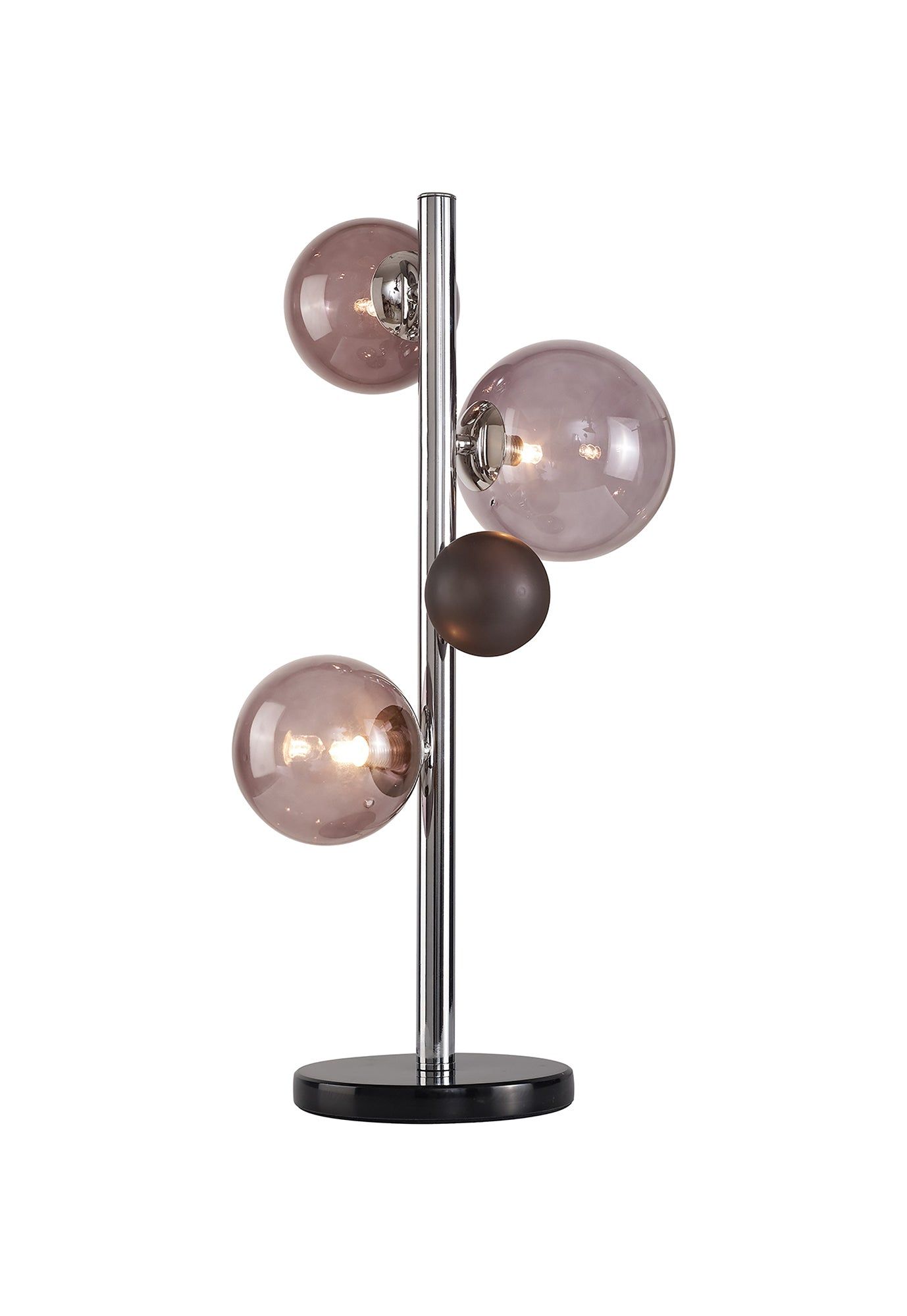 Austin Table Lamp, 3Lt x G9,Polished Chrome & Black, Smoked Glass IP20