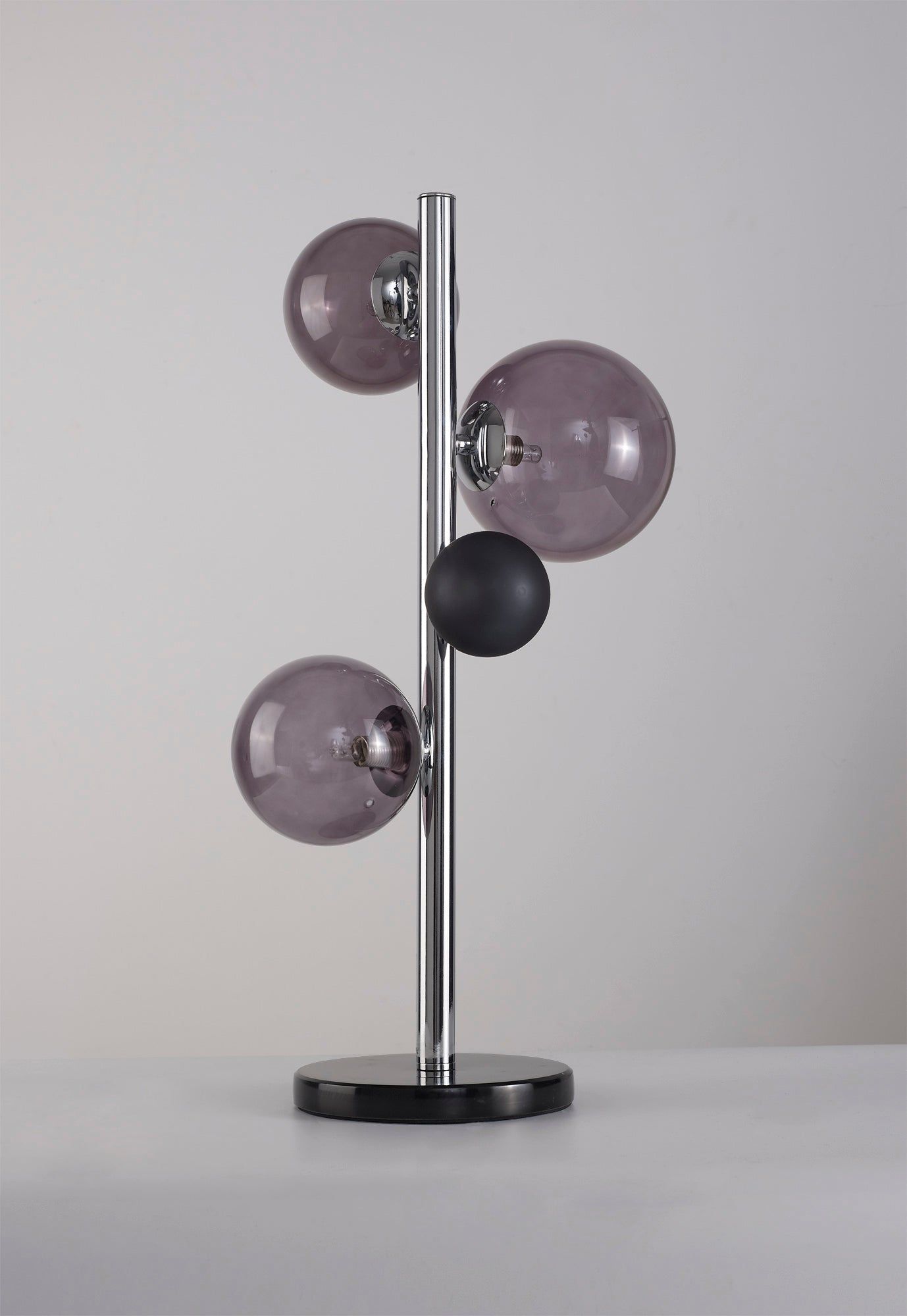 Austin Table Lamp, 3Lt x G9,Polished Chrome & Black, Smoked Glass IP20