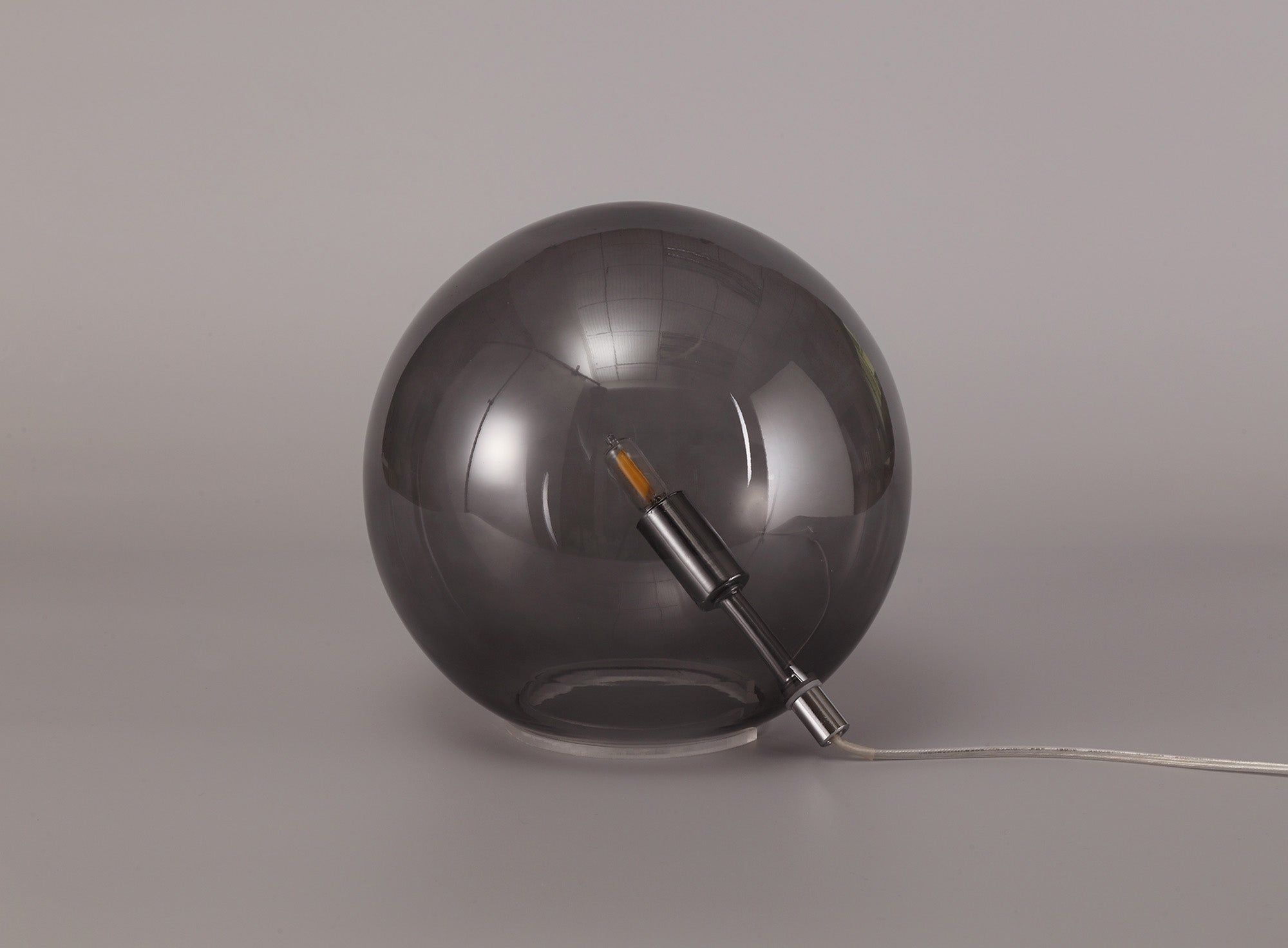 Austin Table Lamp, 1Lt x G9, Polished Chrome & Black, Smoked Glass IP20