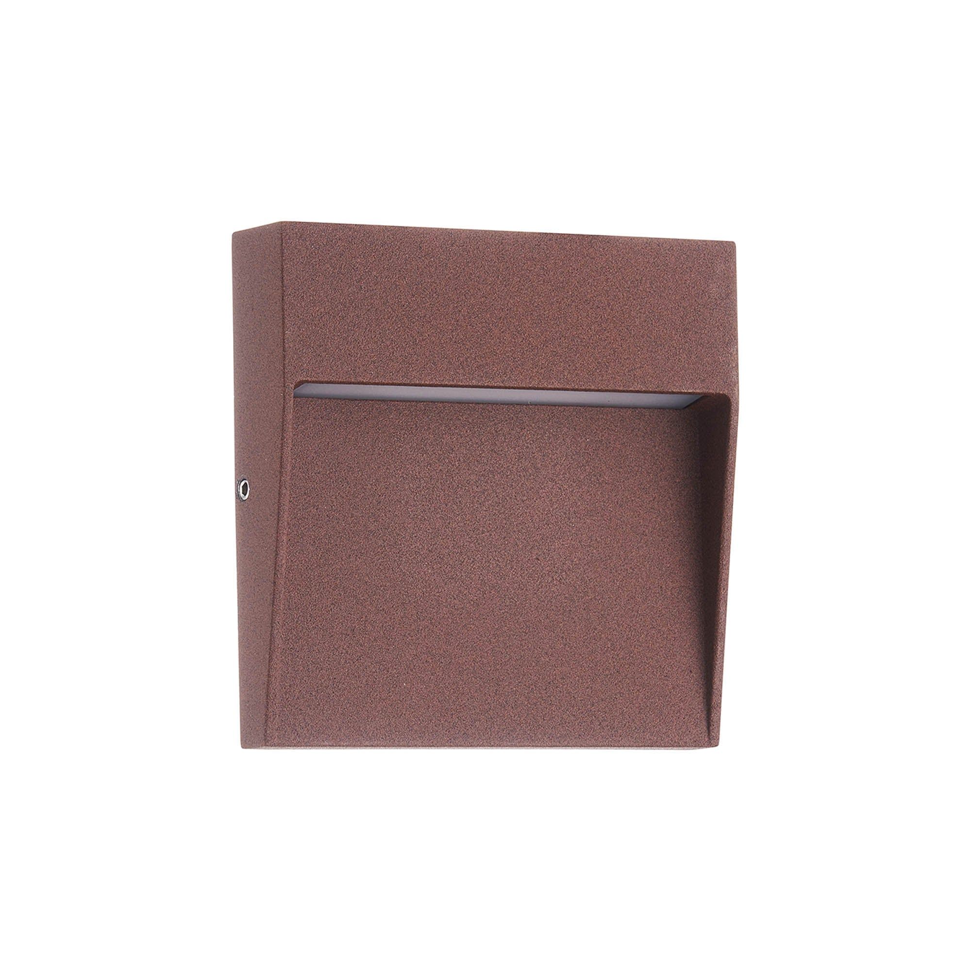Baker Wall Lamp Small/Medium Square, 3W LED, 3000K, 150lm, IP54, Sand White, Anthracite, Rust Brown