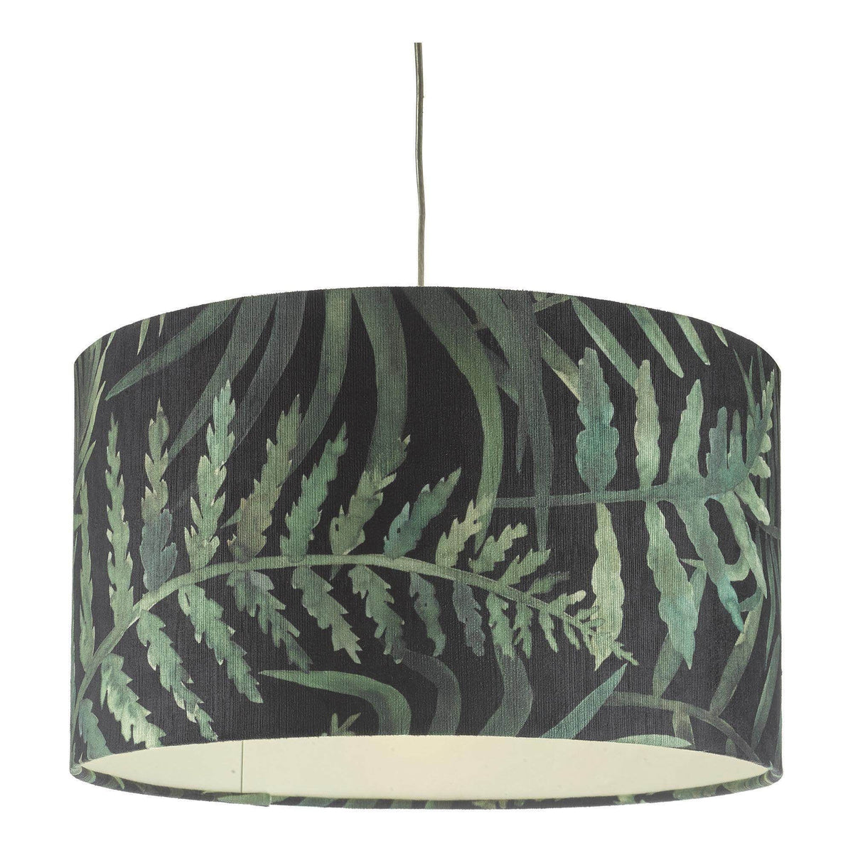 Dar Bamboo Easy Fit Shade Green Leaf Print Large - Cusack Lighting