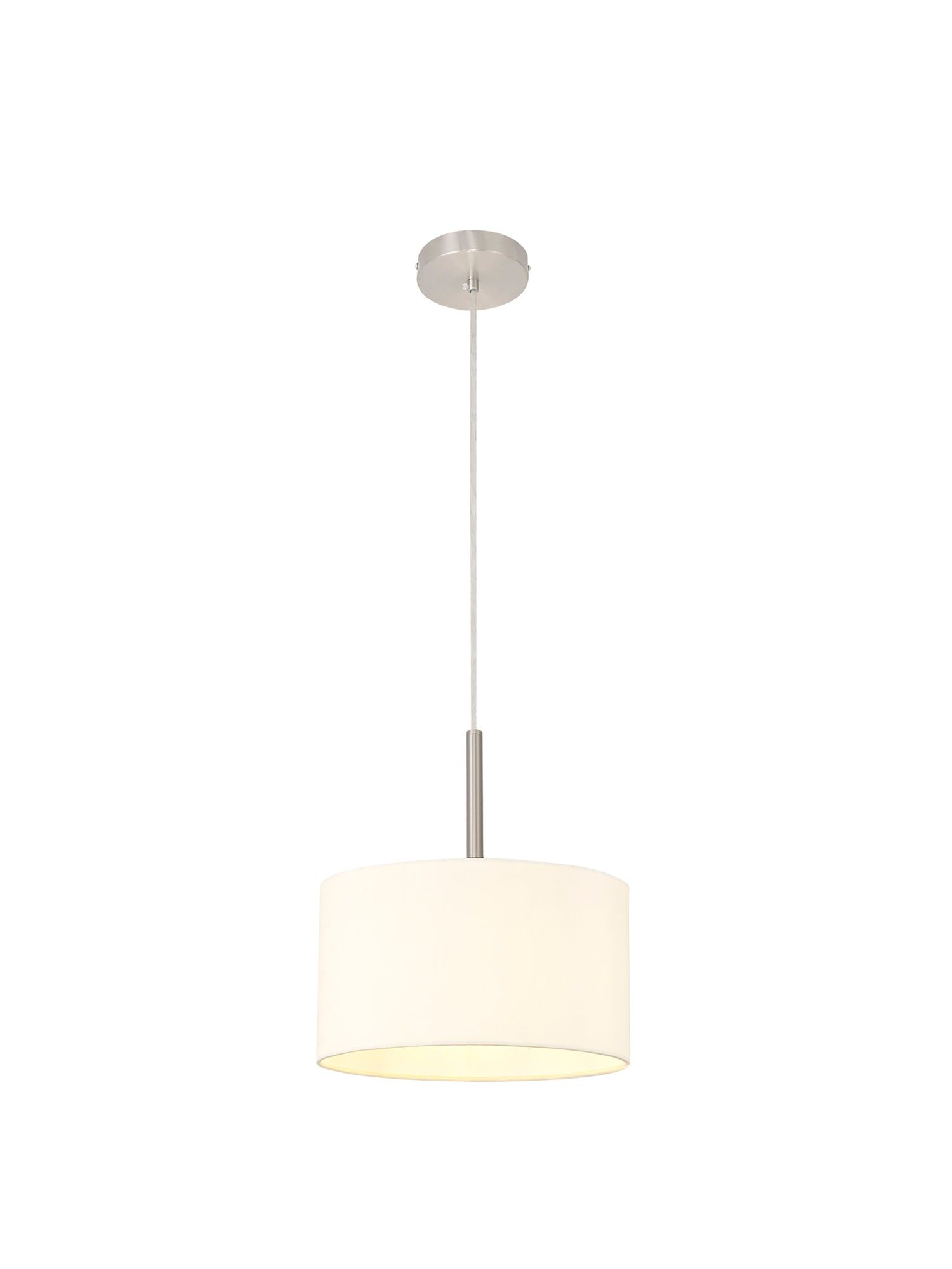 Baymont 1 Light 30cm Hanging Shade Lights Various Colurs,  Faux Silk Fabric Shade, IP20 - Cusack Lighting