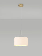 Baymont 1 Light 30cm Hanging Shade Lights Various Colurs,  Faux Silk Fabric Shade, IP20 - Cusack Lighting