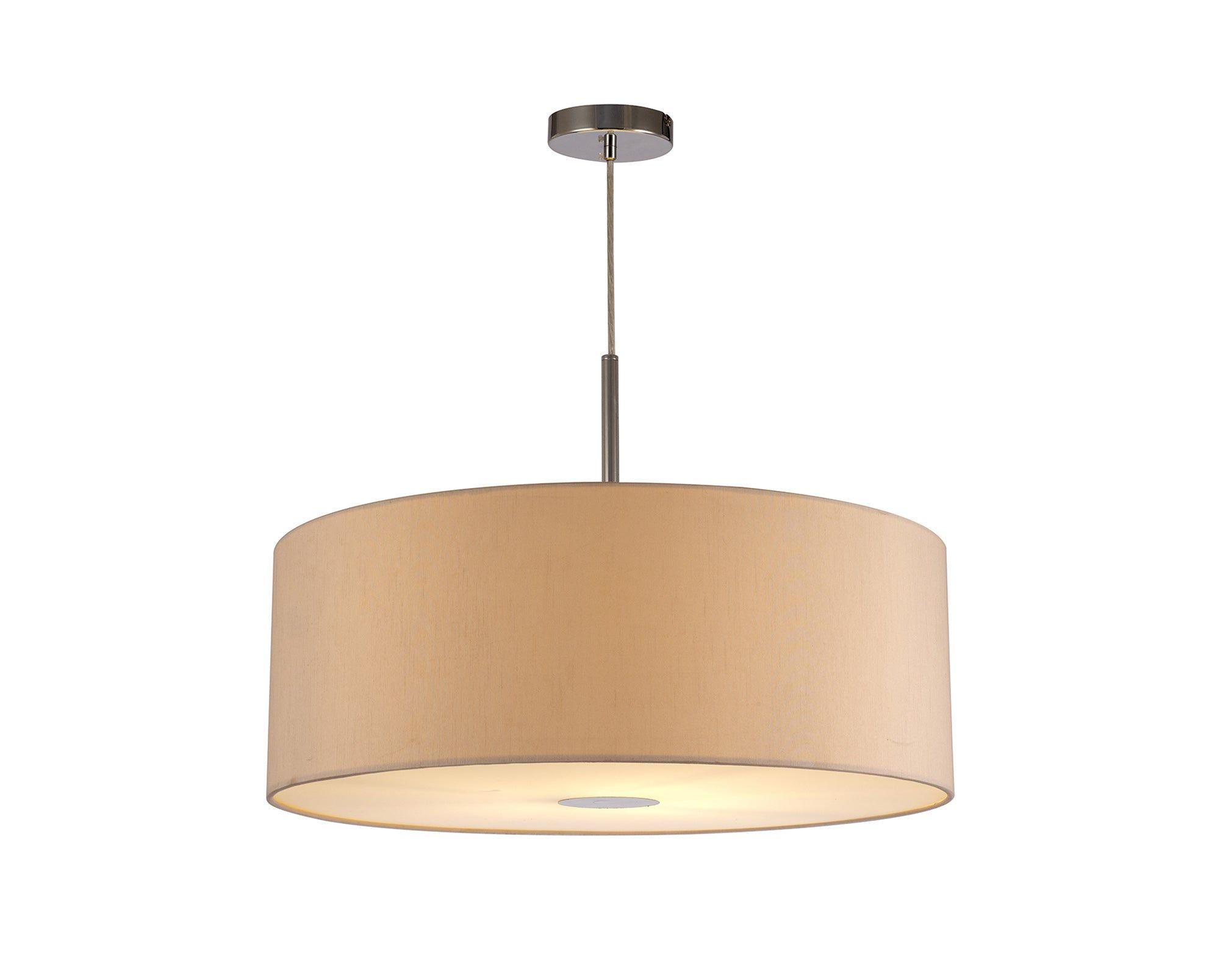 Baymont 1 Light 60cm Hanging Shade Lights Various Colurs,  Faux Silk Shade, IP20 - Cusack Lighting