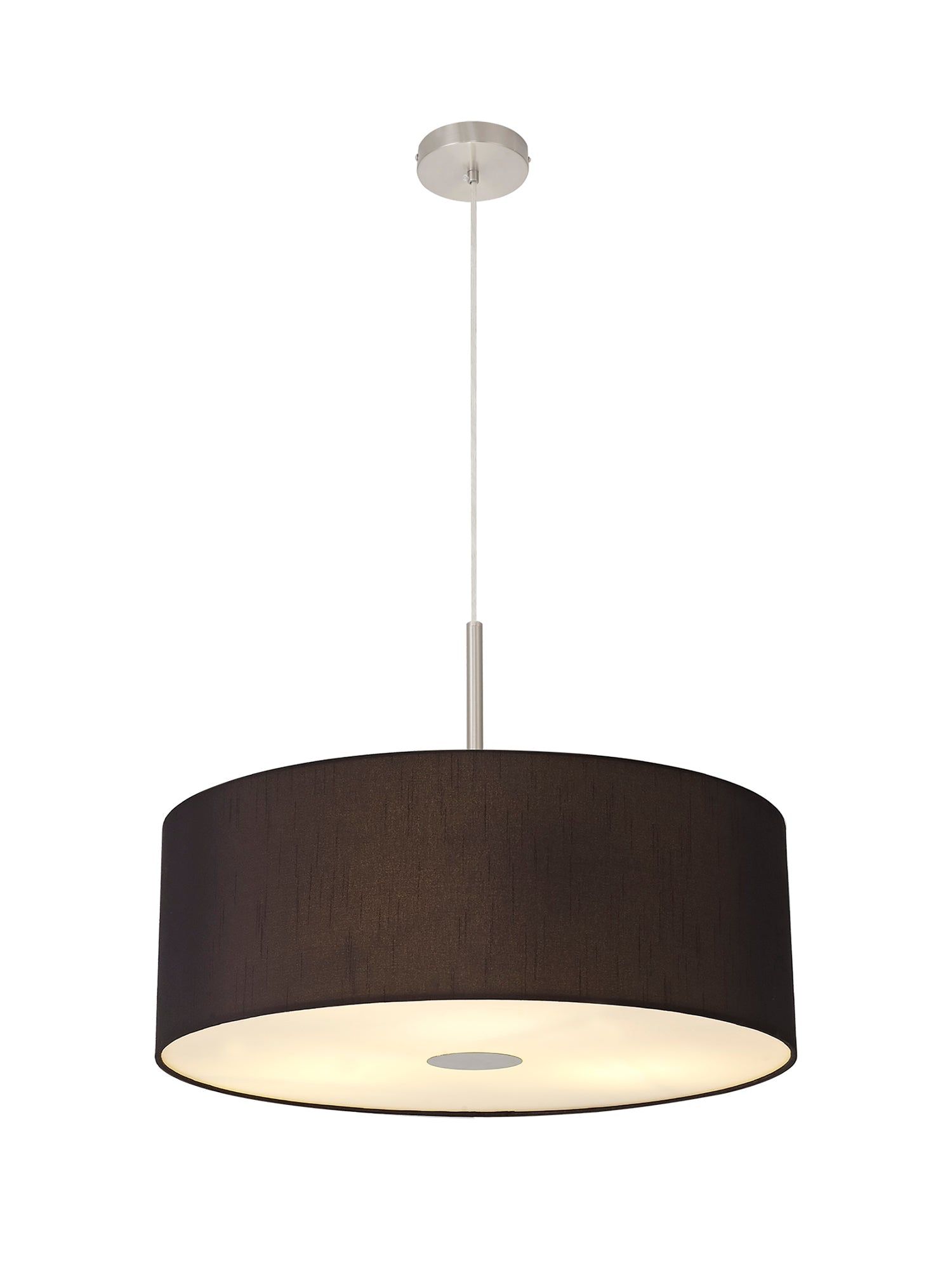 Baymont 1 Light 60cm Hanging Shade Lights Various Colurs,  Faux Silk Shade, IP20 - Cusack Lighting